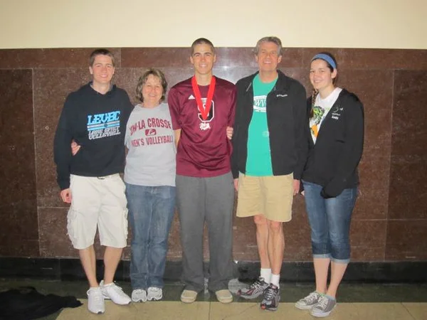 Kyle with his family after a tournament win